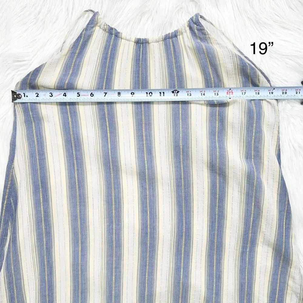 SOLD-Urban Outfitters Striped Chambray and Cream Midi Halter SunDress - Picture 14 of 15